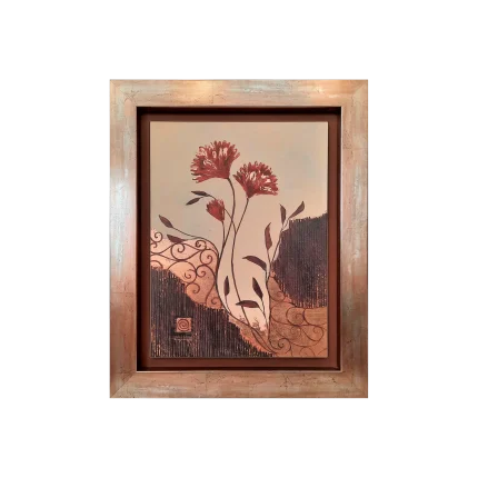 Cuadro flores cobre
