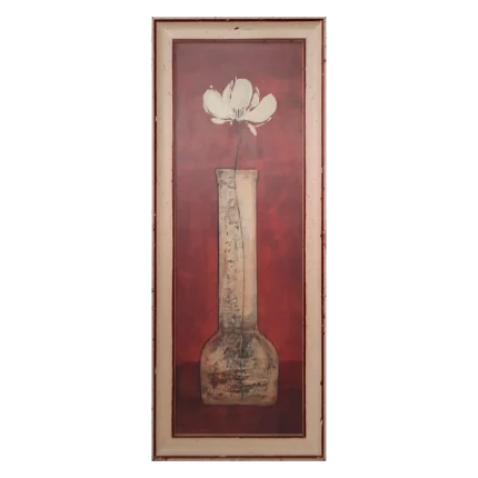 Cuadro jarrón flor beig