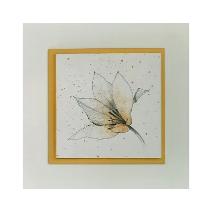 Cuadro flor gris III