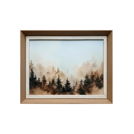 Cuadro paisaje árboles watercolor